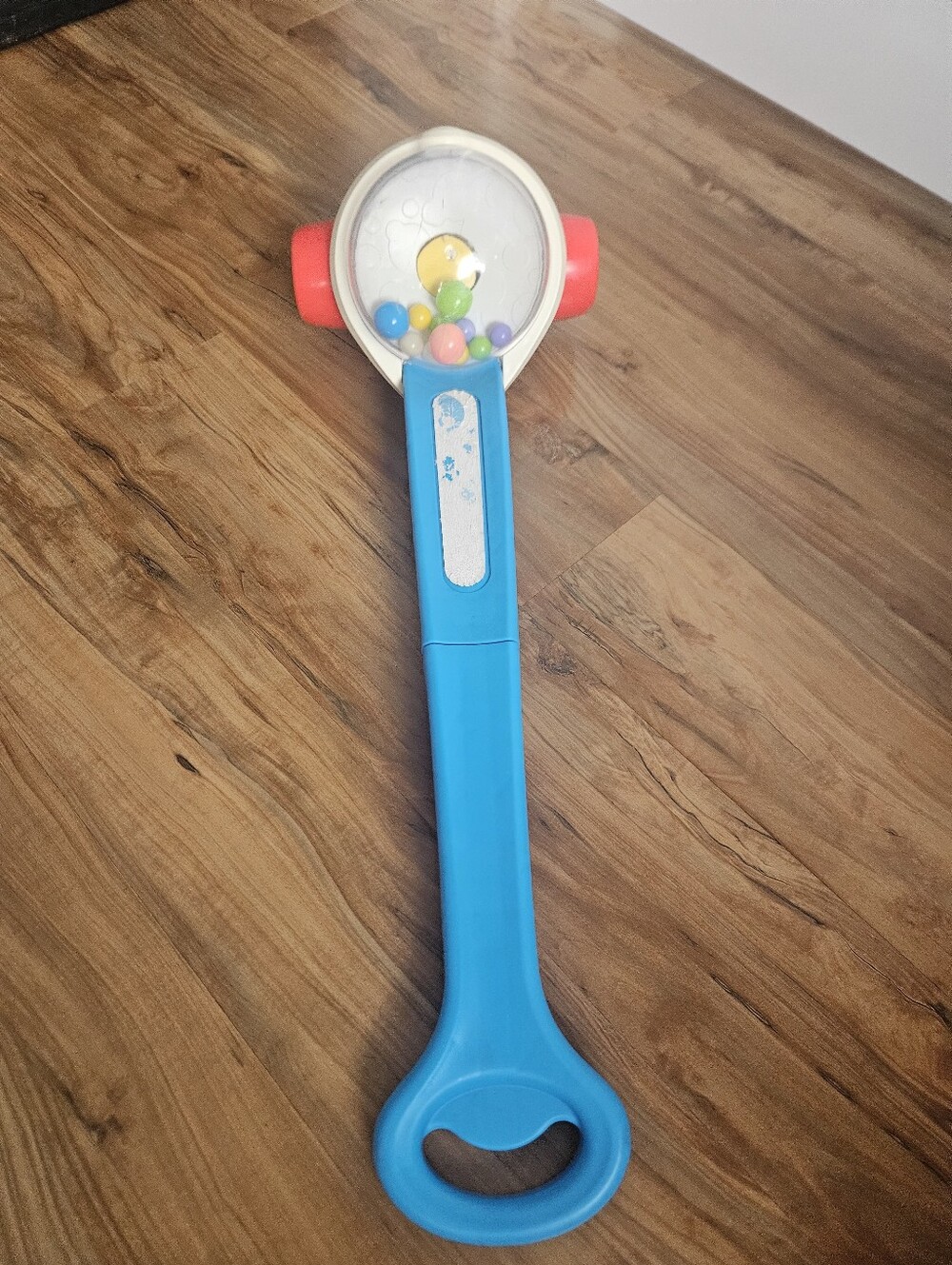 Fisher-Price Push-Along Walker with Blue Handle and Red Wheels
